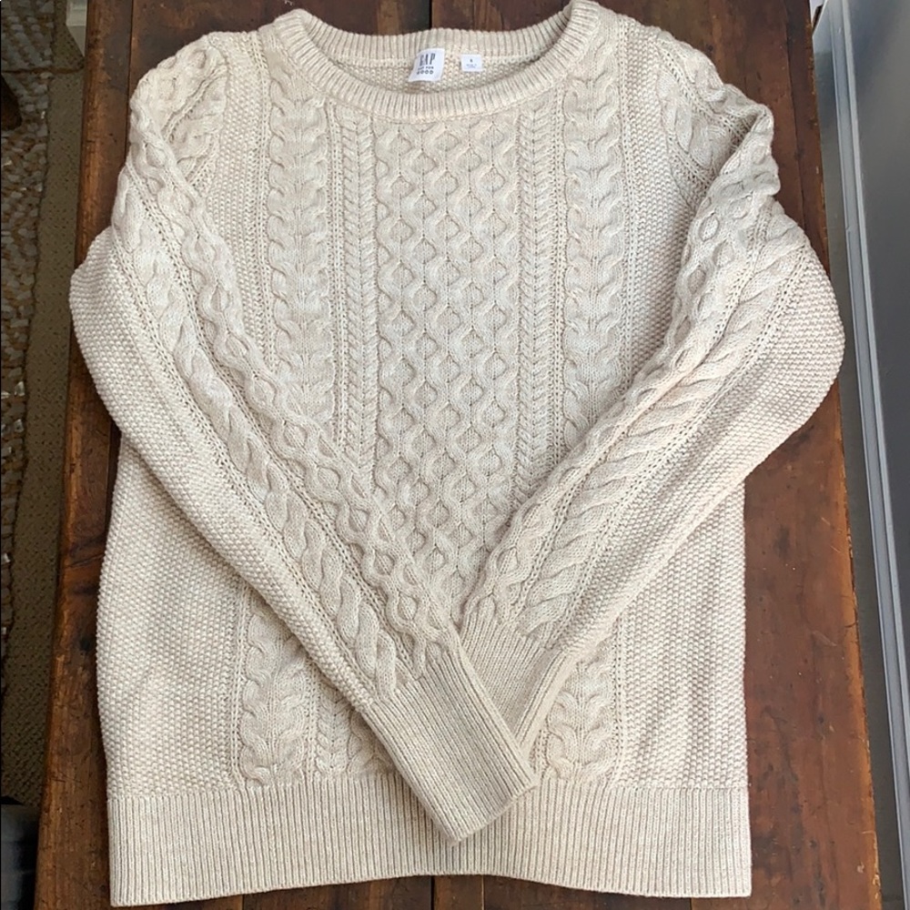 Gap cotton cable knit fisherman sweater SMALL